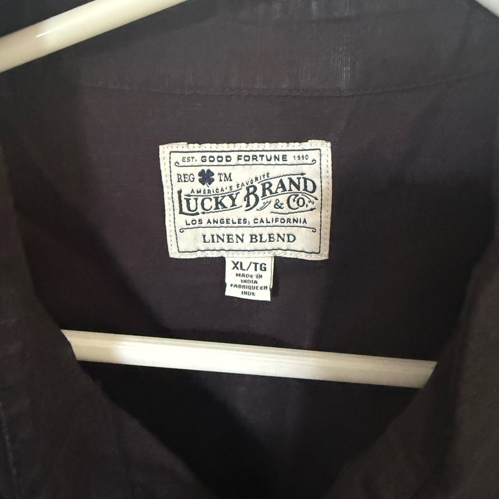 Lucky Brand Dark Linen Blend Shirt - Picture 2 of 3